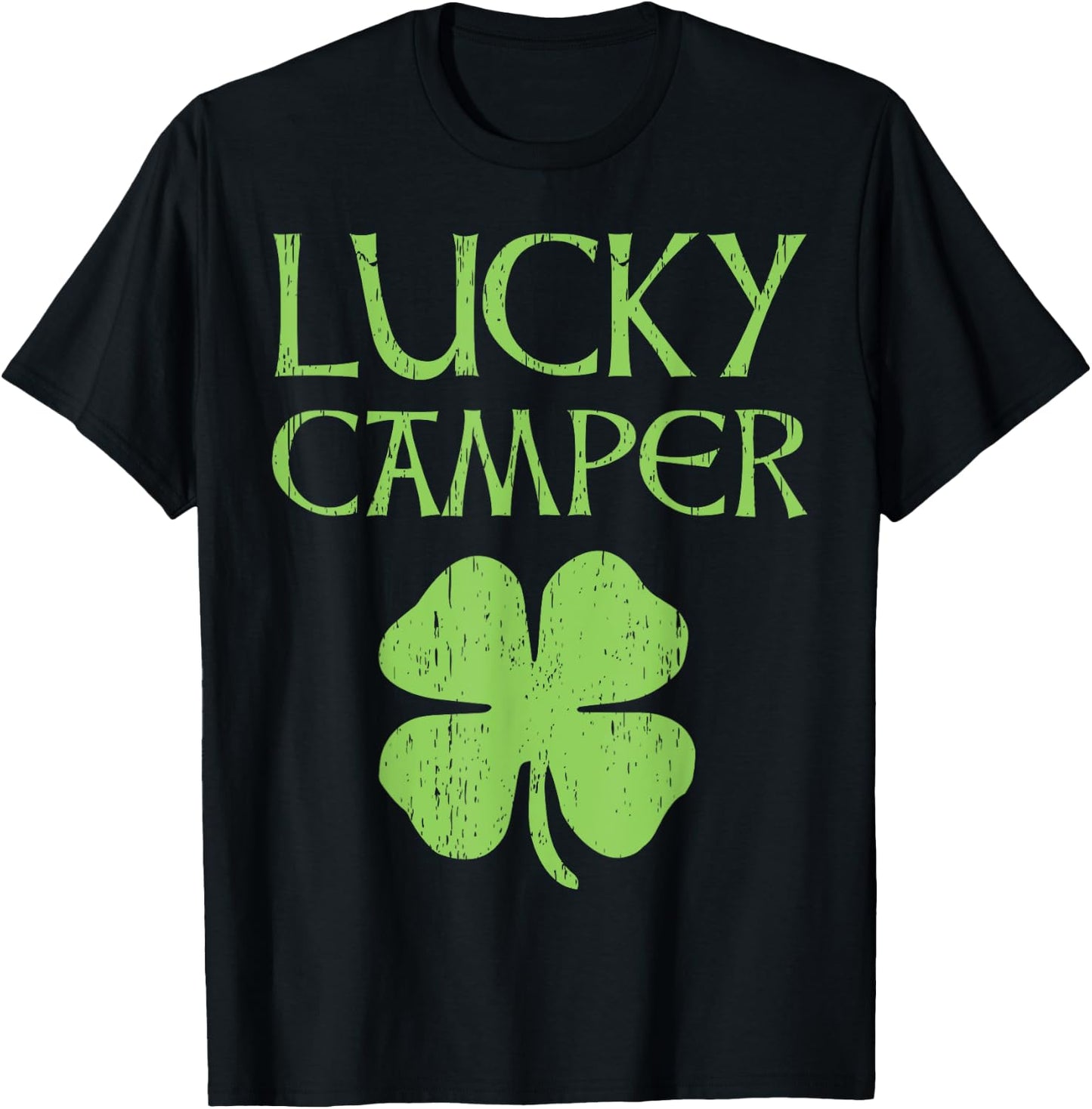 Camping St. Patrick's Day Irish For Lucky Campers T-Shirt - T-Shirt | Black