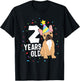 2 Years Old Birthday Outfit French Bulldog Dog Party 2nd Men Women Kids T-Shirt - T-Shirt | Black