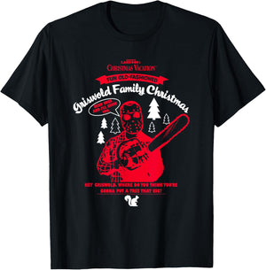 Christmas Vacation Clark Red Chainsaw Funny Holiday Movie T-Shirt - T-Shirt | Black