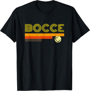 Bocce Shirt Retro Vintage 70's Men Women Gift Bocce Ball T-Shirt - T-Shirt | Black