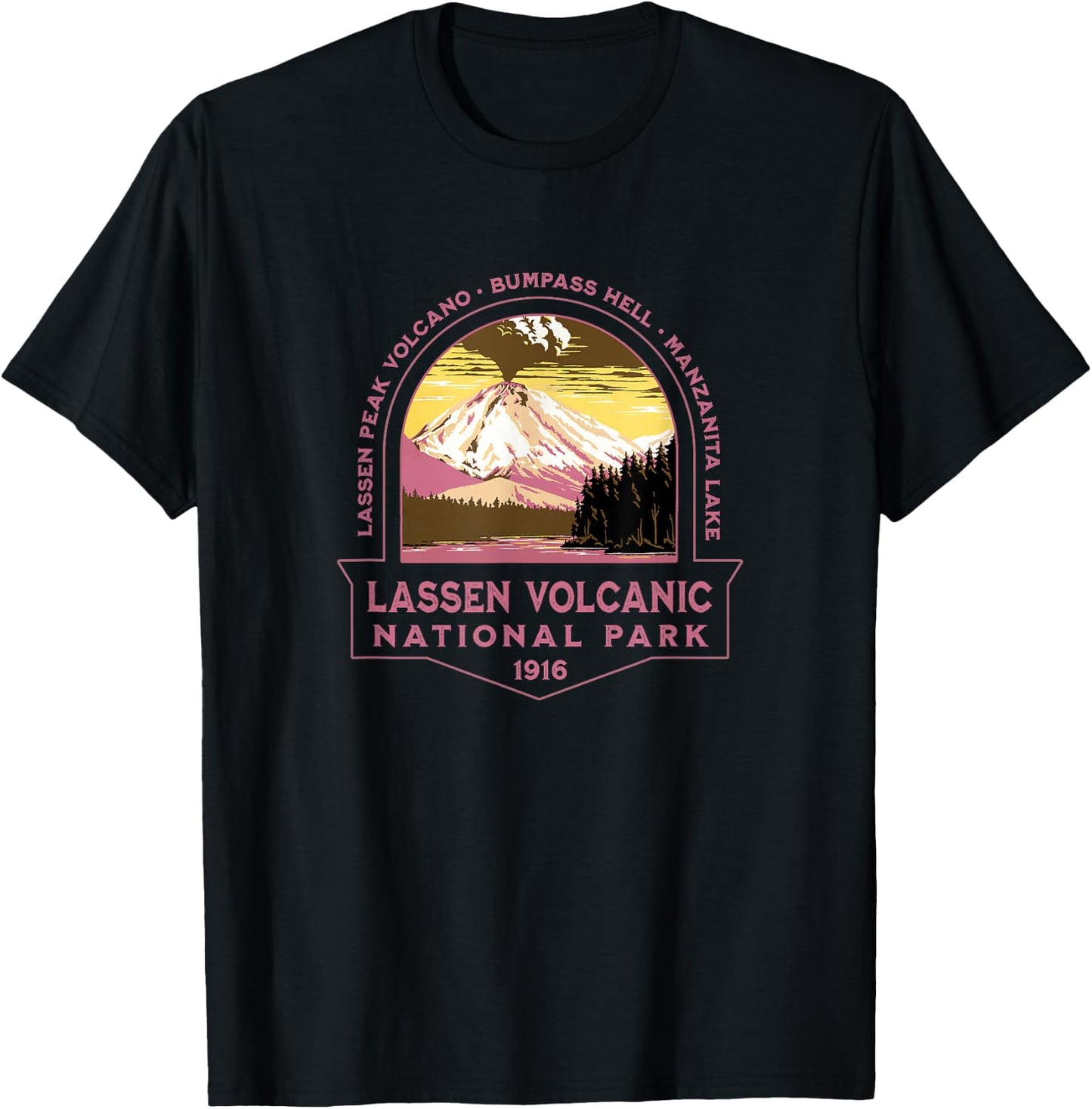 Lassen Volcanic National Park California Vacation Souvenir T-Shirt - T-Shirt | Black