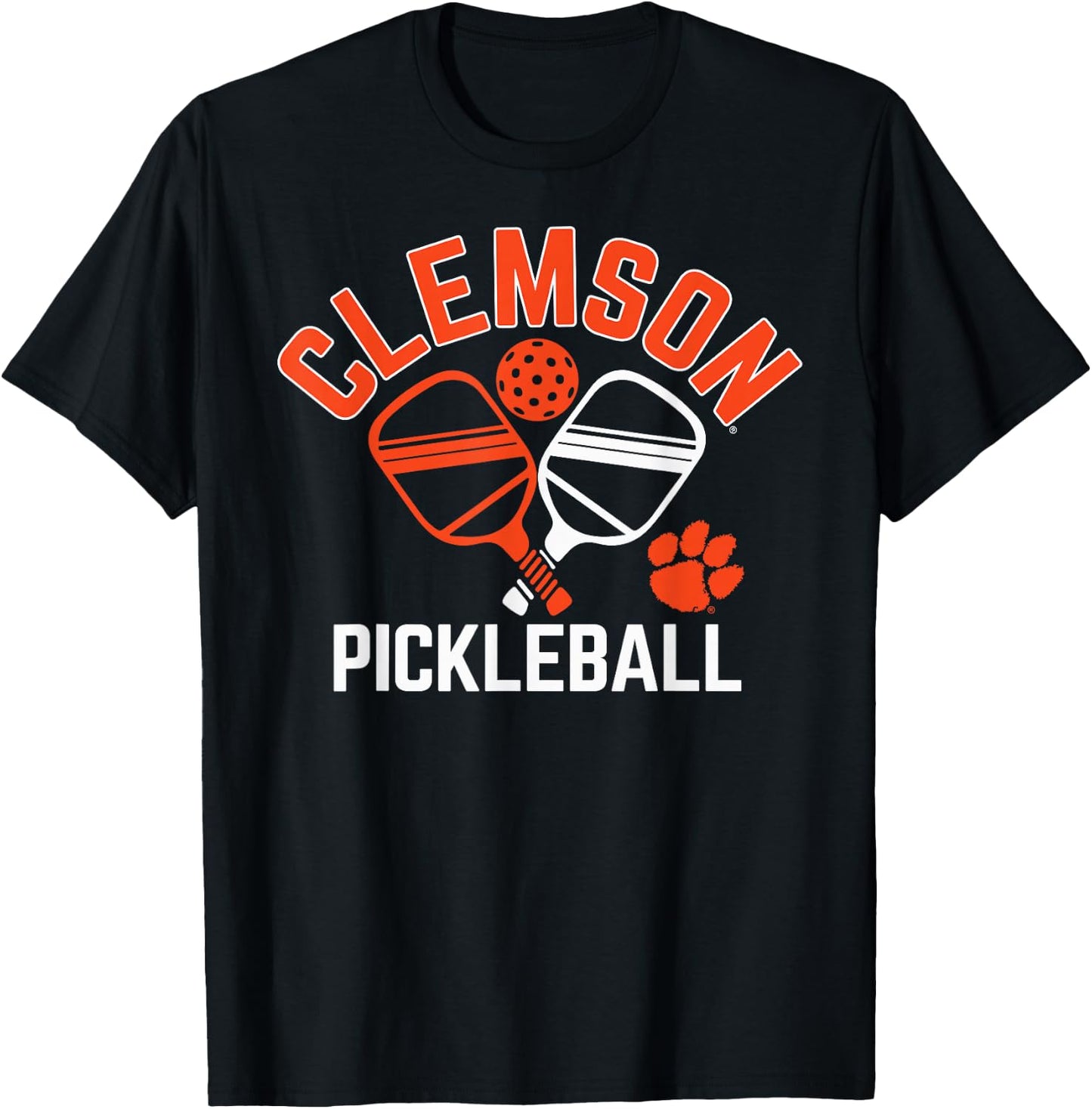 Clemson Tigers Pickleball Purple Officially Licensed T-Shirt - T-Shirt | Black