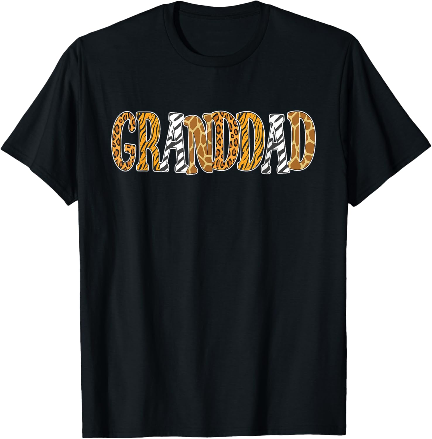 Safari Animal Grandpa Granddad Birthday Party T-Shirt - T-Shirt | Black