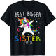Best Bigger Sister Ever Unicorn T-Shirt - T-Shirt | Black
