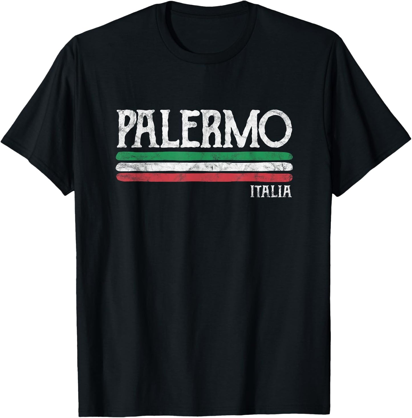 Palermo Sicily Italy Italian Flag Souvenirs T-Shirt - T-Shirt | Black
