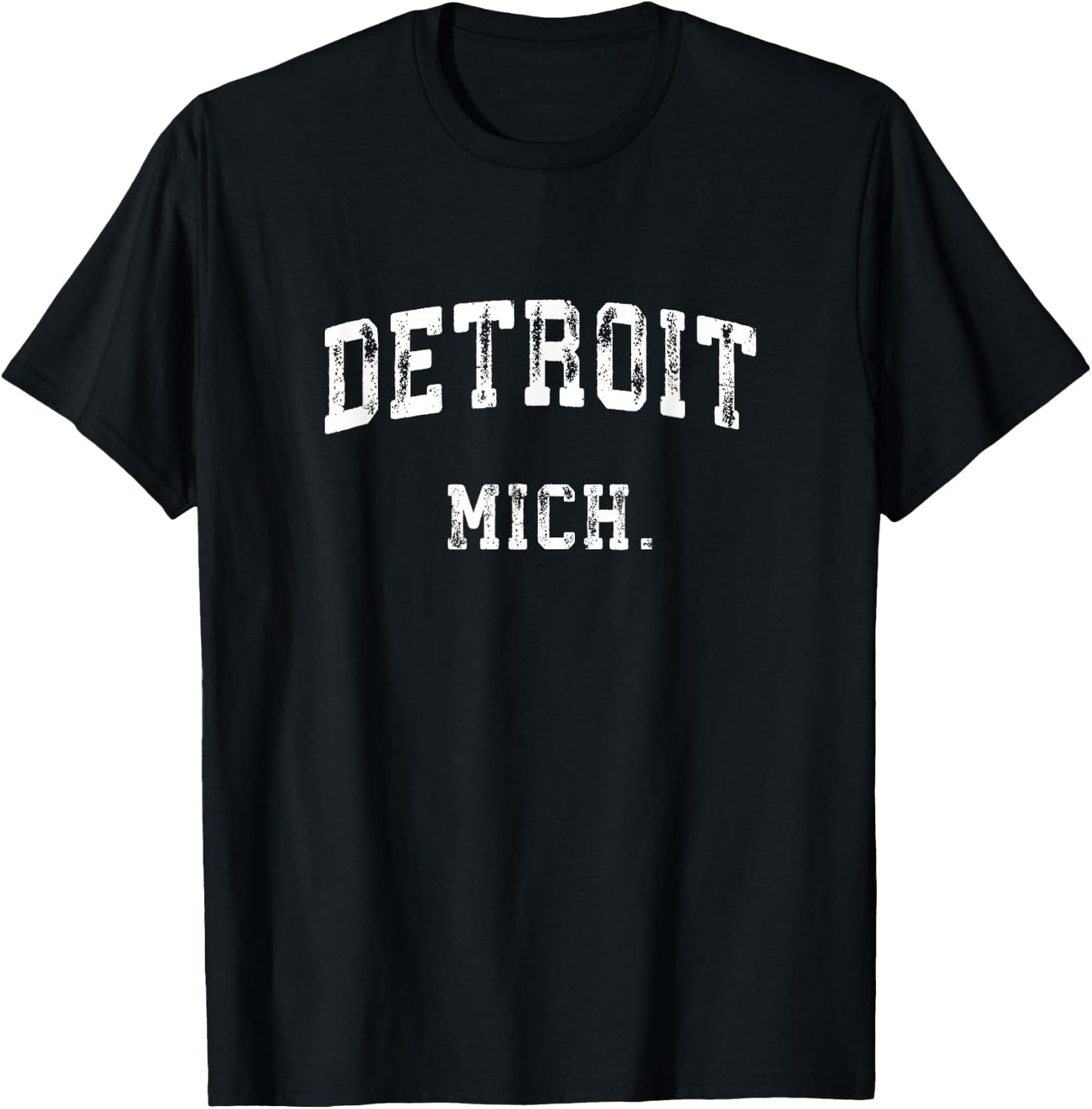 Detroit Michigan MI Vintage Athletic Sports T-Shirt - T-Shirt | Black