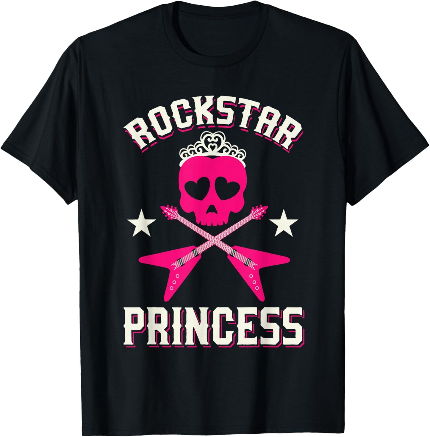 Rockstar Princess Shirt | Cute Girls Rockers Gift T-Shirt - T-Shirt | Black