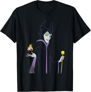 Disney Sleeping Beauty Maleficent Outline Flame T-Shirt - T-Shirt | Black