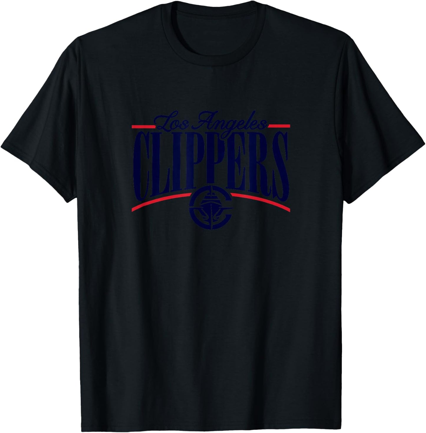 NBA - Los Angeles Clippers Logo Arch Red Blue and White T-Shirt - T-Shirt | Black