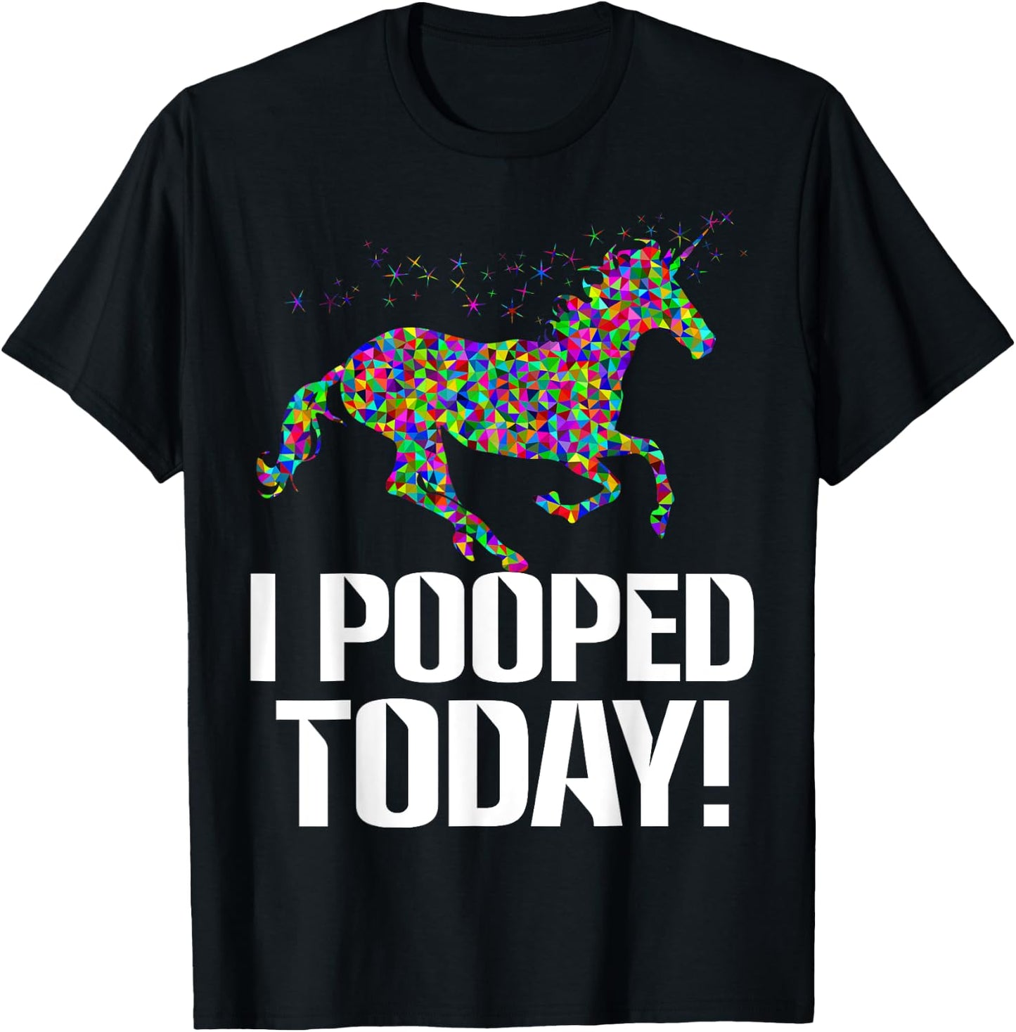 Funny i pooped today unicorn rainbow I pooped today T-Shirt - T-Shirt | Black