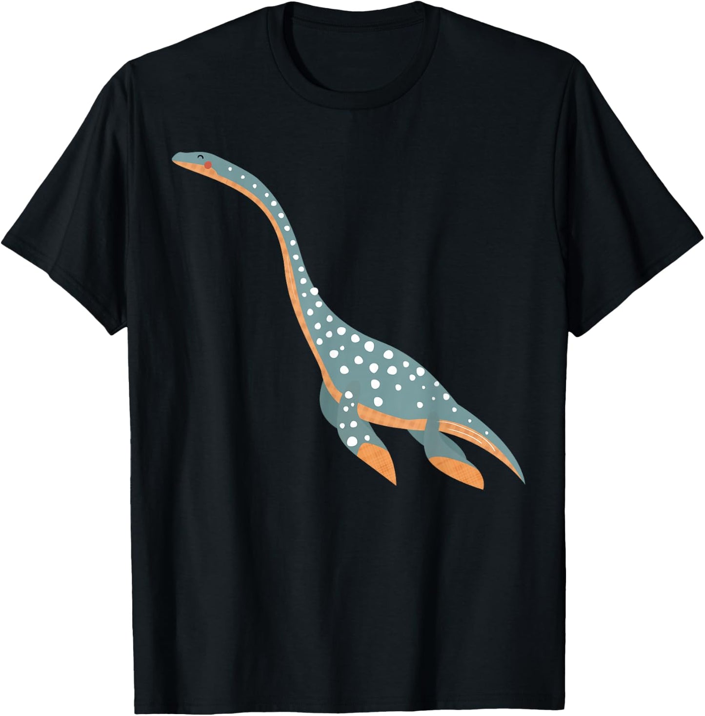 Cute Elasmosaurus | Swimming Ocean Dinosaur & Gift T-Shirt - T-Shirt | Black