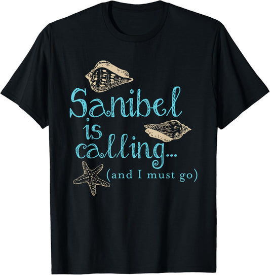 Sanibel Island Florida Calling T-Shirt - T-Shirt | Black
