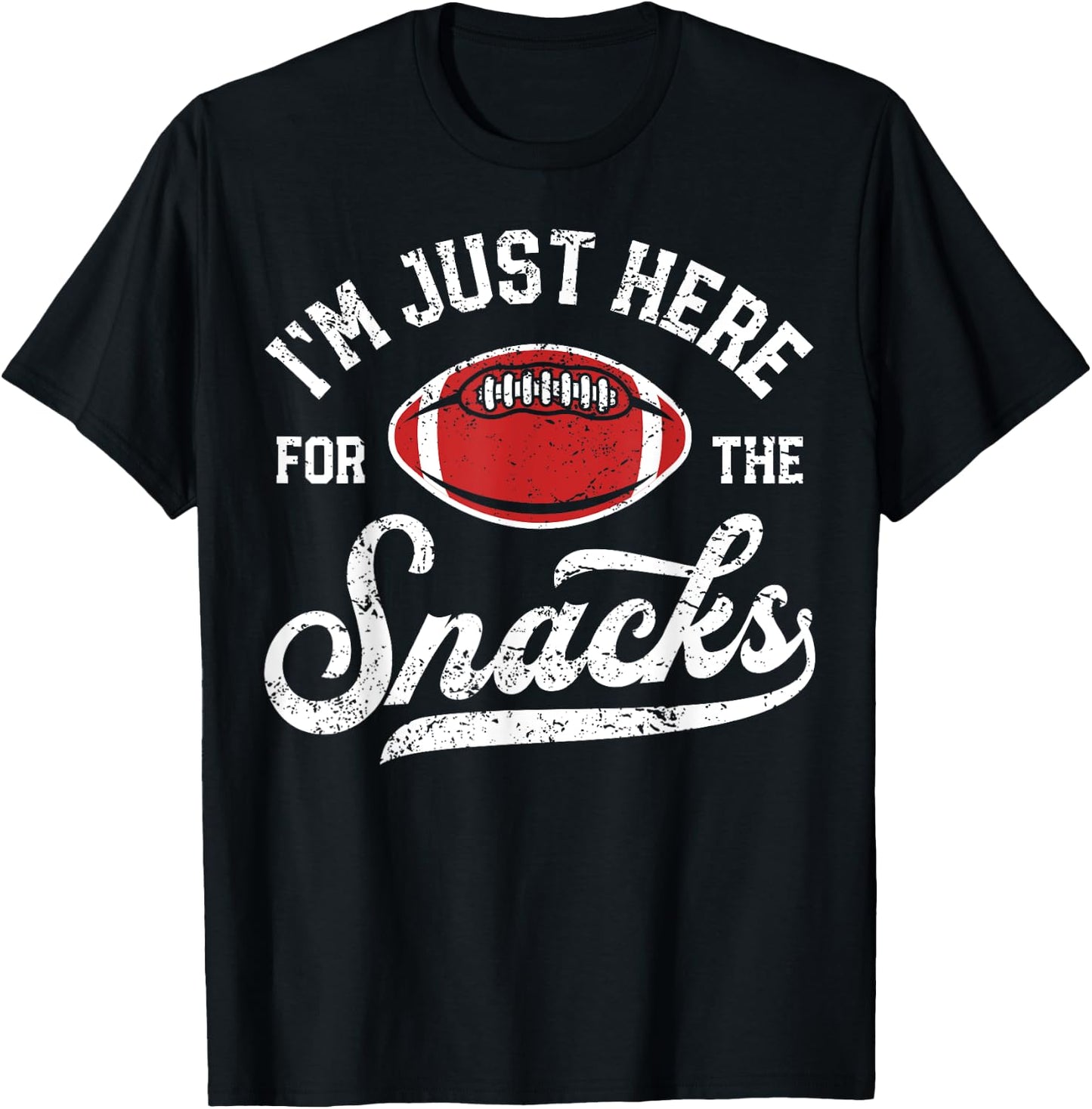 I'm Just Here For The Snacks Funny Fantasy Football League T-Shirt - T-Shirt | Black