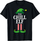 Chill Elf Matching Family Group Christmas Party Pyjamas T-Shirt - T-Shirt | Black