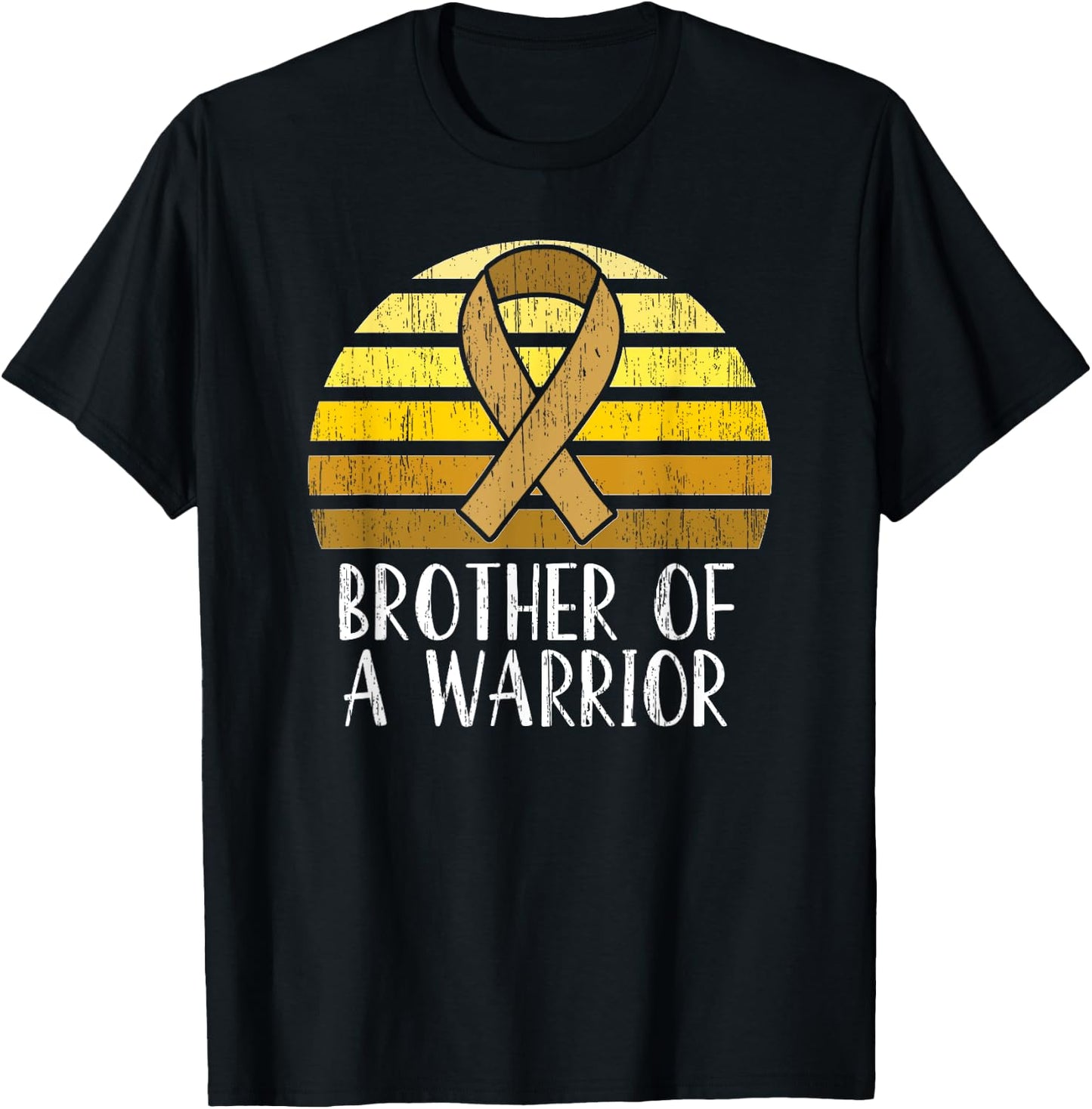 Brother Of A Warrior Childhood Cancer Awareness T-Shirt - T-Shirt | Black