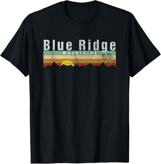 Blue Ridge Mountains - Vintage Blue Ridge Gift T-Shirt - T-Shirt | Black