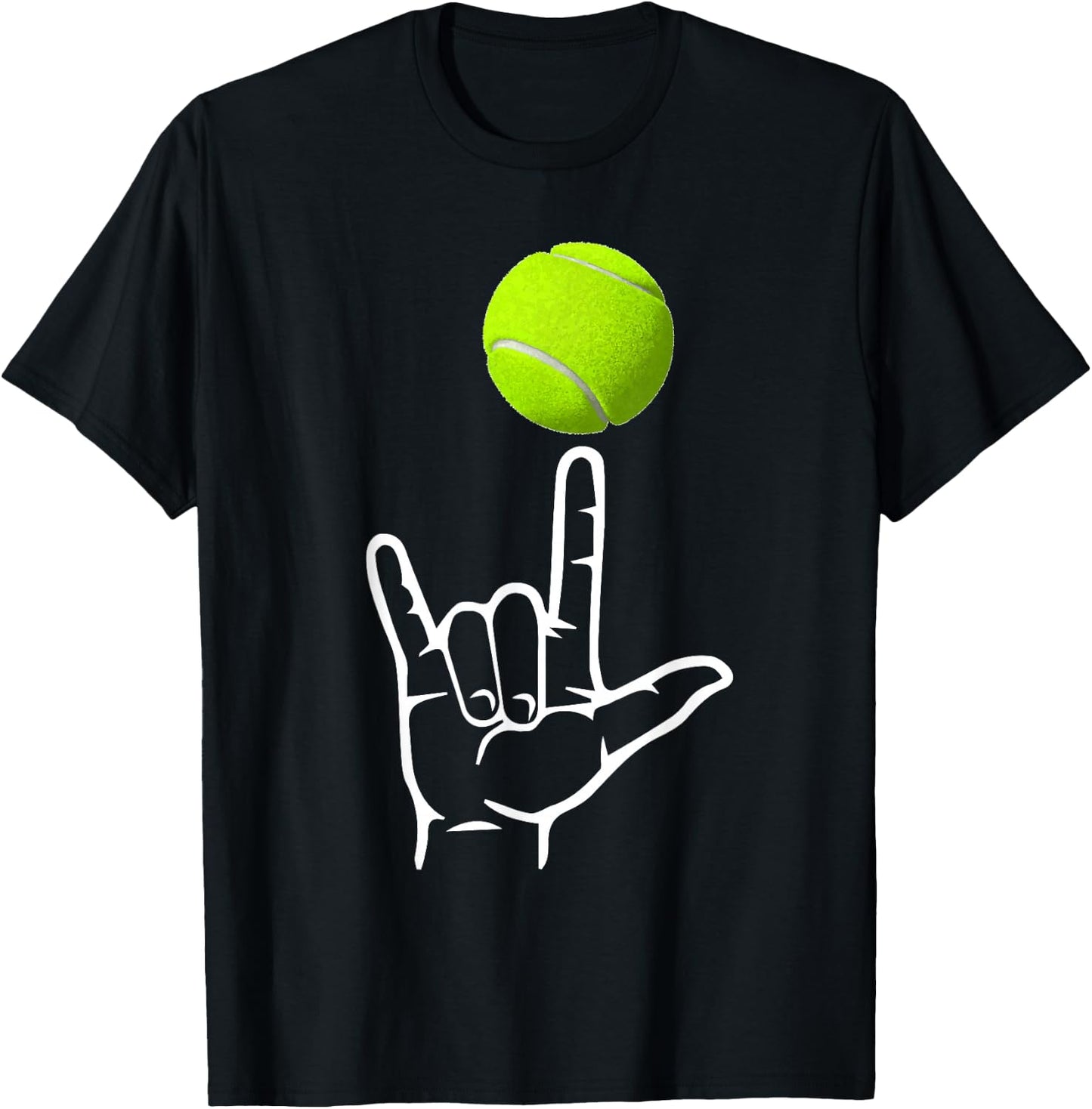 ASL Sign Language Shirt for Tennis Player Deaf Gifts T-Shirt - T-Shirt | Black
