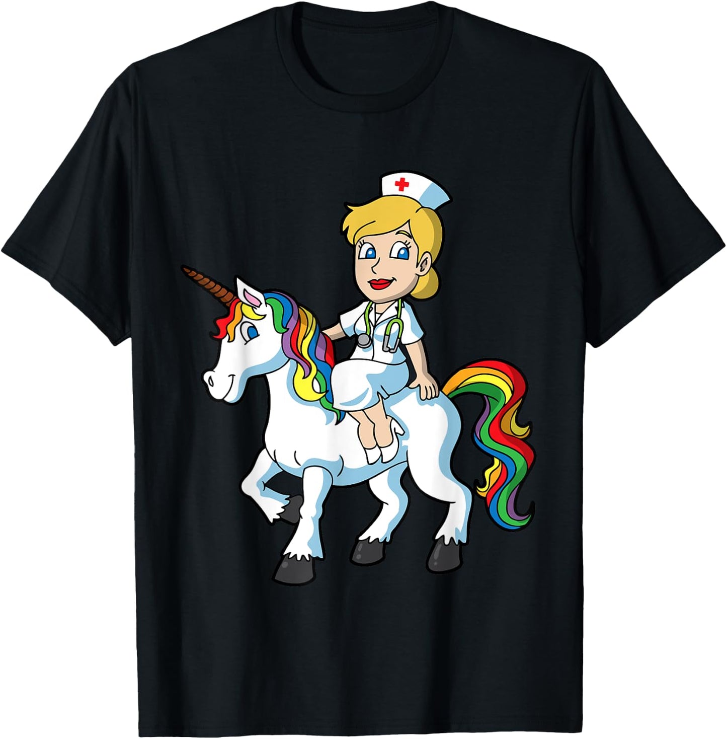 Nurse Day Unicorn Nursing CNA LPN RN NP CNM CRNA T-Shirt - T-Shirt | Black
