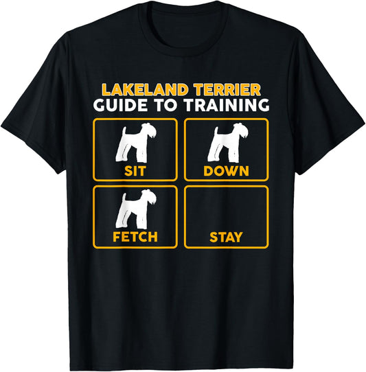 Pupbeats Lakeland Terrier Store Lakeland Terrier Dog Pattern | Funny Guide To Training T-Shirt - T-Shirt | Black