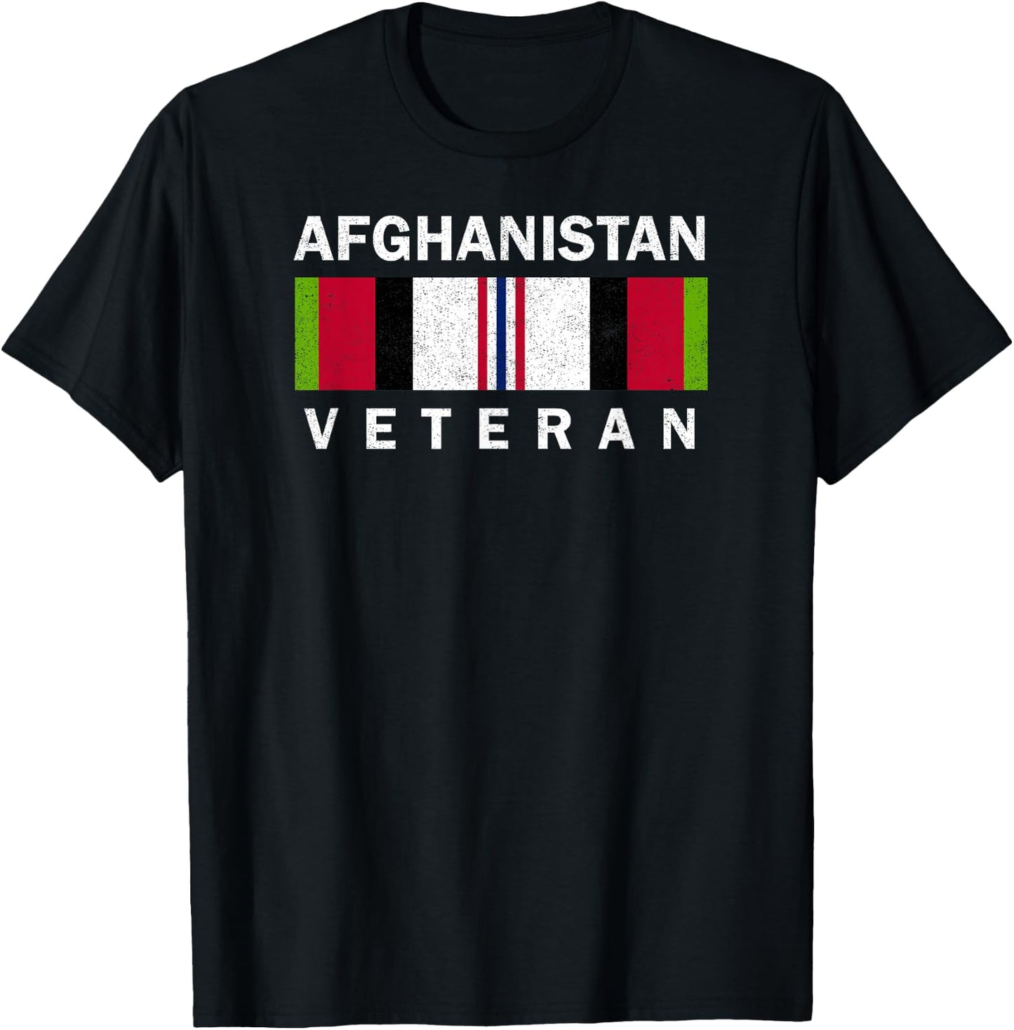 U.S. Military Afghanistan War Veteran Distressed T-Shirt - T-Shirt | Black