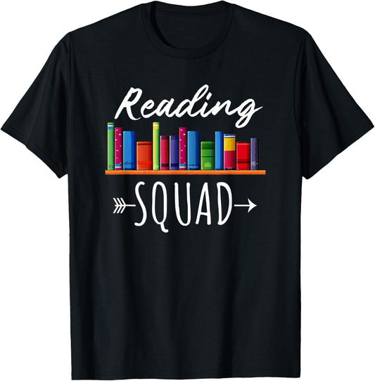 Reading Squad Book Lovers Readers Teacher Appreciation Gift T-Shirt - T-Shirt | Black