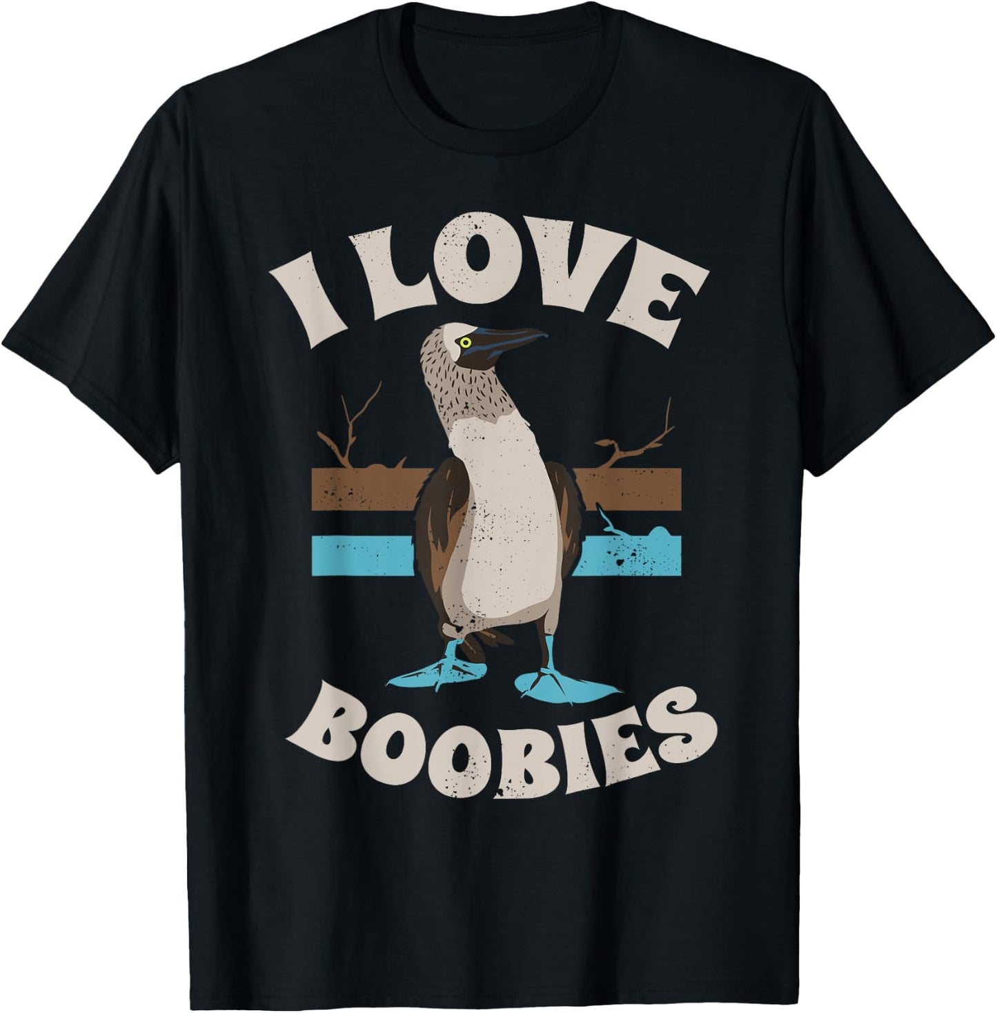 Funny I Love Boobies Gift Birdwatchers T-Shirt - T-Shirt | Black