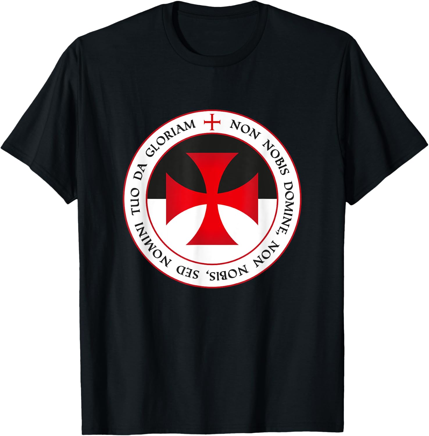 The Knights Templar Cross Christian Crusader Motto Gift T-Shirt - T-Shirt | Black
