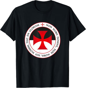 The Knights Templar Cross Christian Crusader Motto Gift T-Shirt - T-Shirt | Black