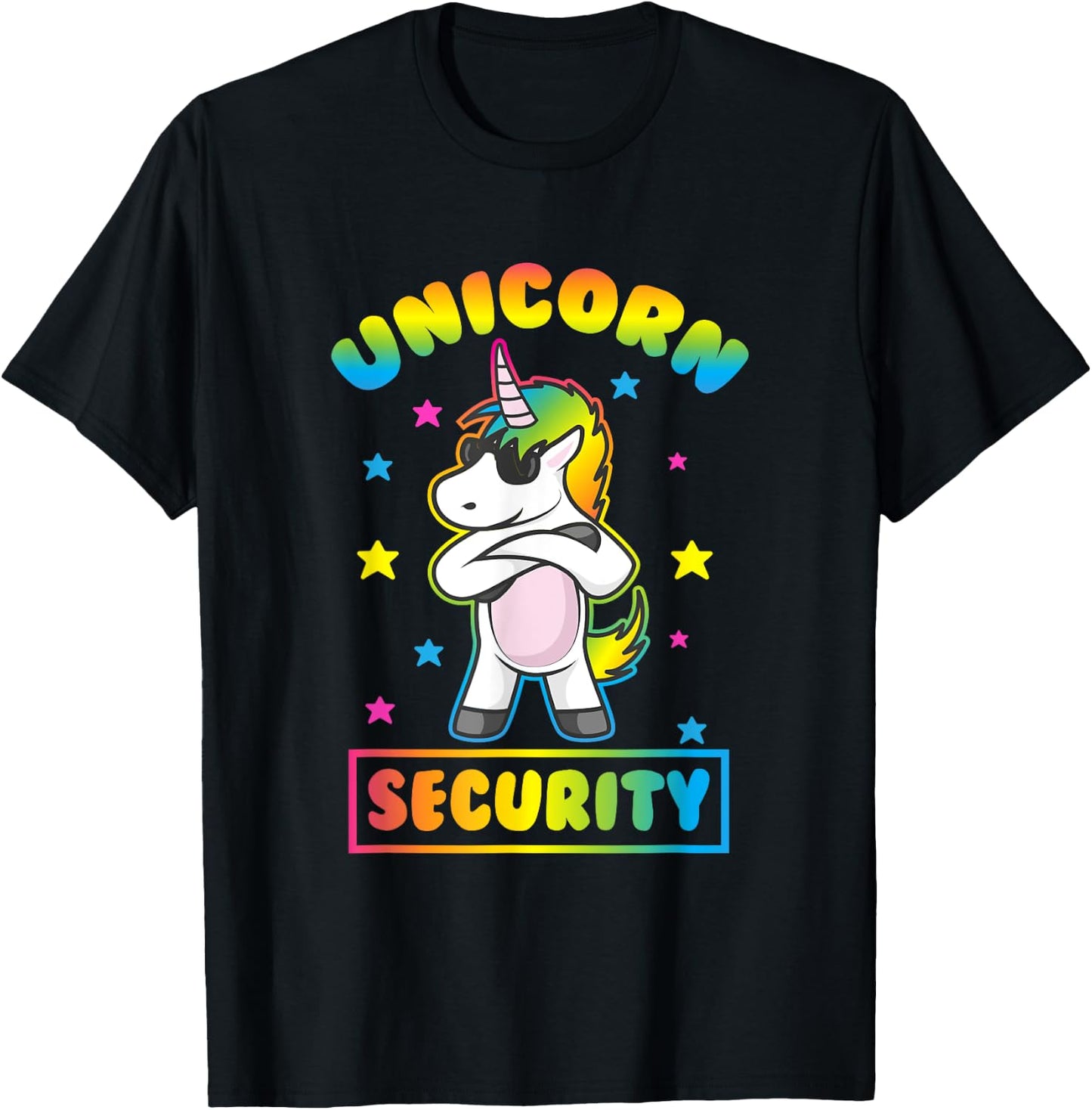Unicorn Security Shirt Funny Unicorn T-Shirt - T-Shirt | Black