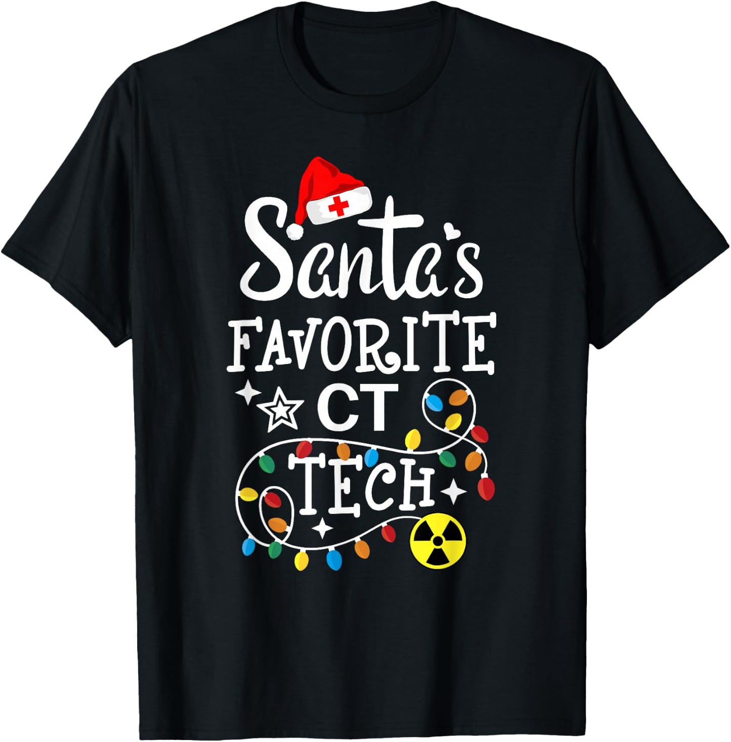 Santa's Favorite CT Tech - Computed Tomography Technologist T-Shirt - T-Shirt | Black