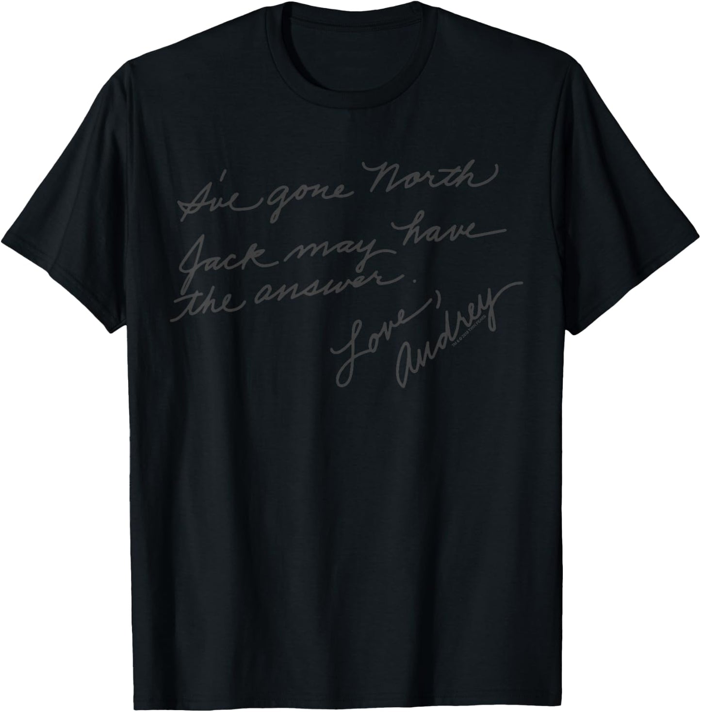 Twin Peaks I've Gone North Love Audrey Handwrote Note T-Shirt - T-Shirt | Black