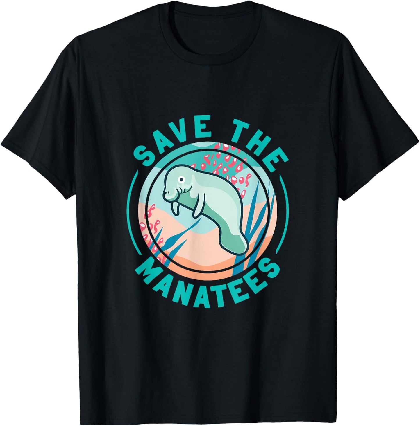 Cute Save The Manatees T-Shirt - T-Shirt | Black