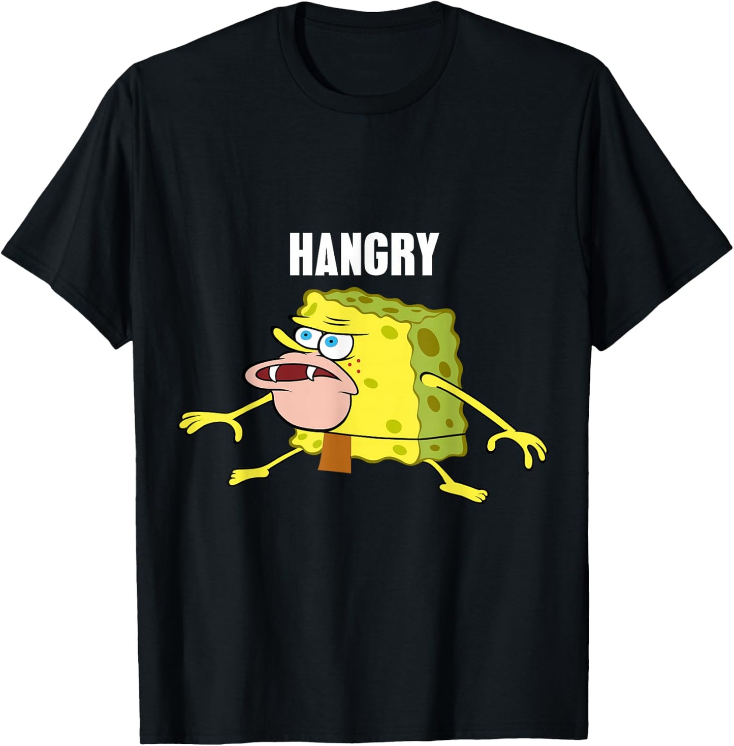 Hangry Caveman Spongebob Meme T-Shirt - T-Shirt | Black