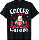 Eagle Is My Valentine Love Hearts Eagle Bird Valentines Day T-Shirt - T-Shirt | Black