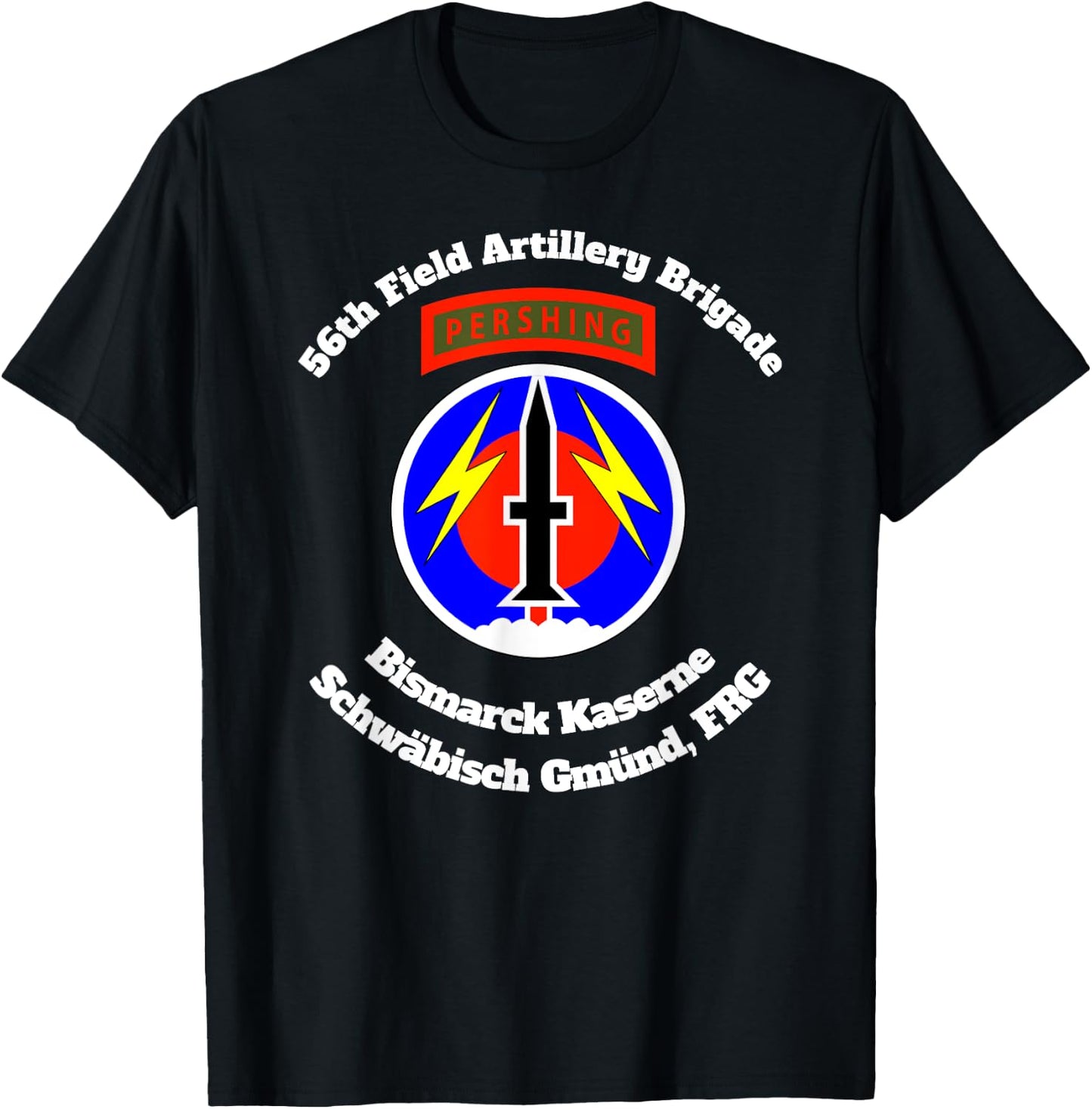 56th FA Bde Bismarck Kaserne Schwaebisch Gmuend design T-Shirt - T-Shirt | Black