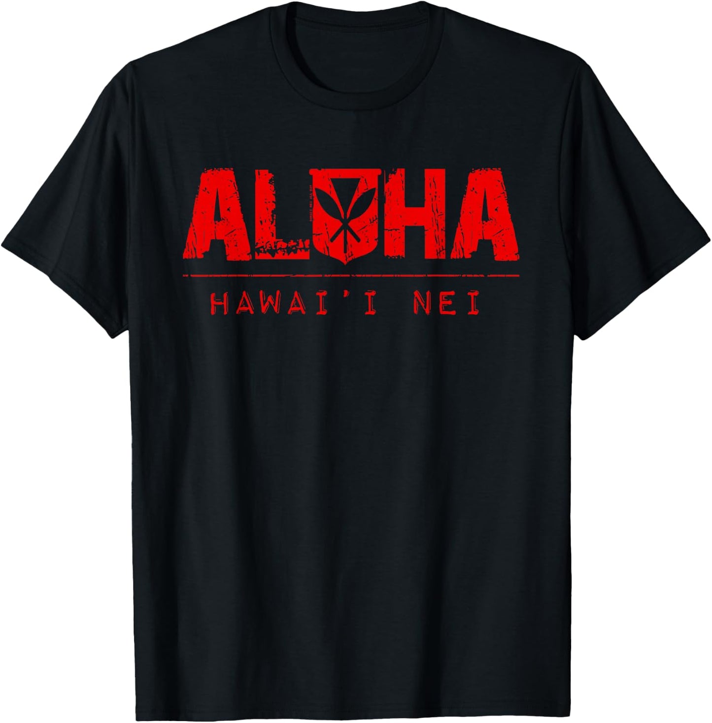 Aloha Hawai'i Nei Kanaka Maoli(red) by Hawaii Nei All Day T-Shirt - T-Shirt | Black