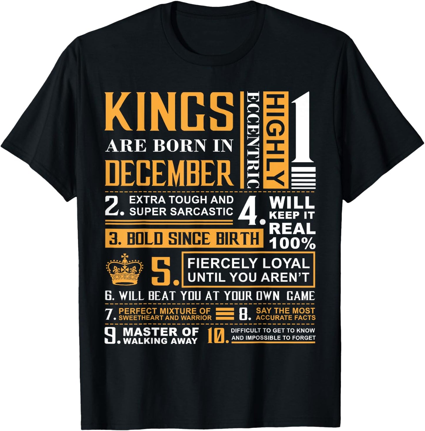 Birthday Gifts - Kings are Born In December T-Shirt - T-Shirt | Black