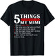 5 Things You Should Know About My Mimi Mother's Day T-Shirt - T-Shirt | Black