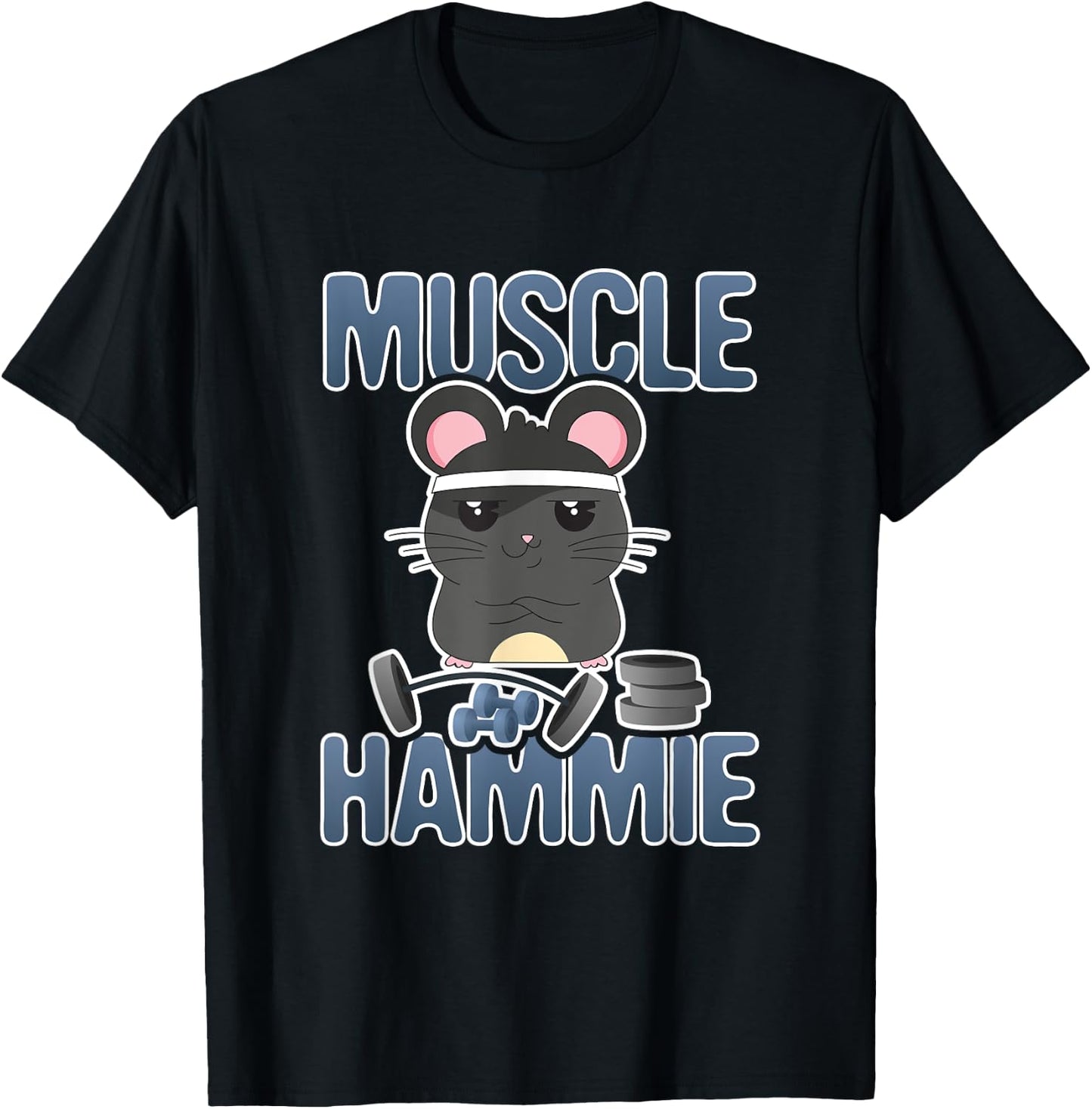 Muscle Hammie Funny Hamster Gym Work Out T-Shirt - T-Shirt | Black