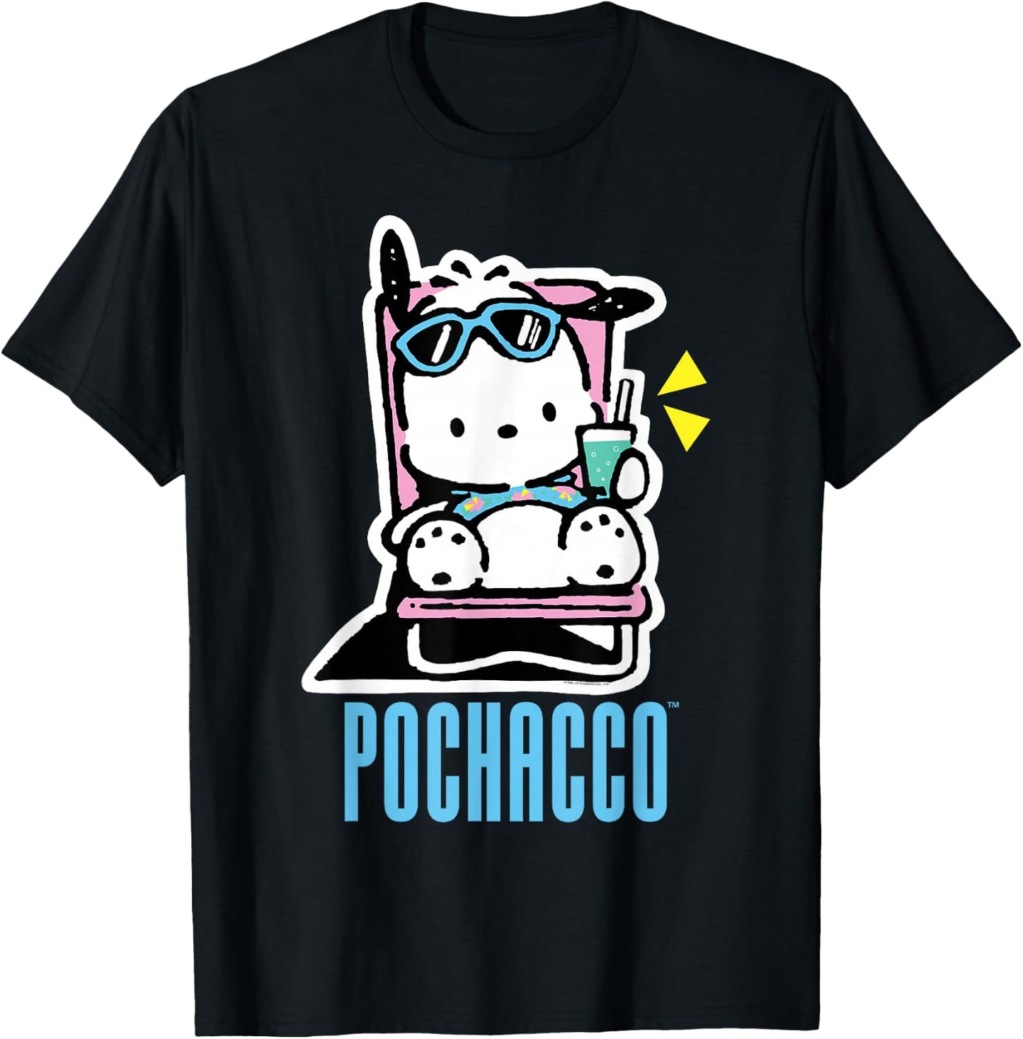 Pochacco Summer Drink T-Shirt - T-Shirt | Black