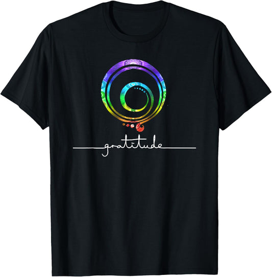 Gratitude Chakra Shirt Gratitude Symbol Inspirational Shirt T-Shirt - T-Shirt | Black