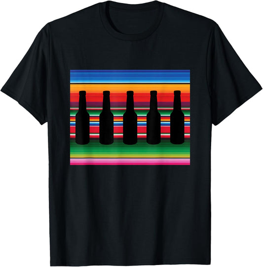 Mexican Blanket Beer T Shirt Serape Funny Beer Shirt T-Shirt - T-Shirt | Black