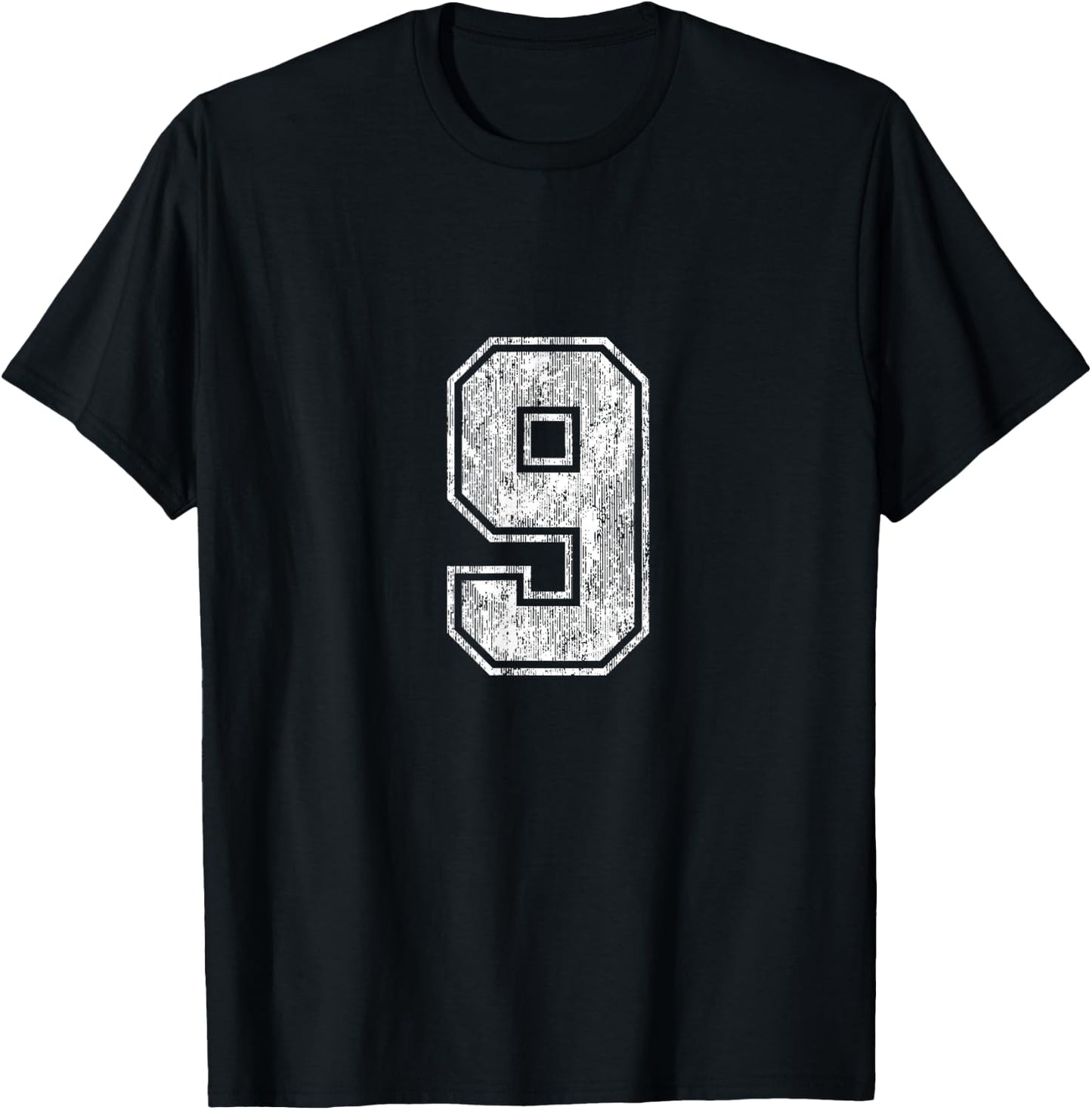 Number 9 Vintage Nine Sports Design T-Shirt - T-Shirt | Black