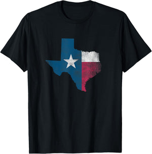 Vintage Texas State Flag Shirt - Lone Star State Pride T-Shirt - T-Shirt | Black