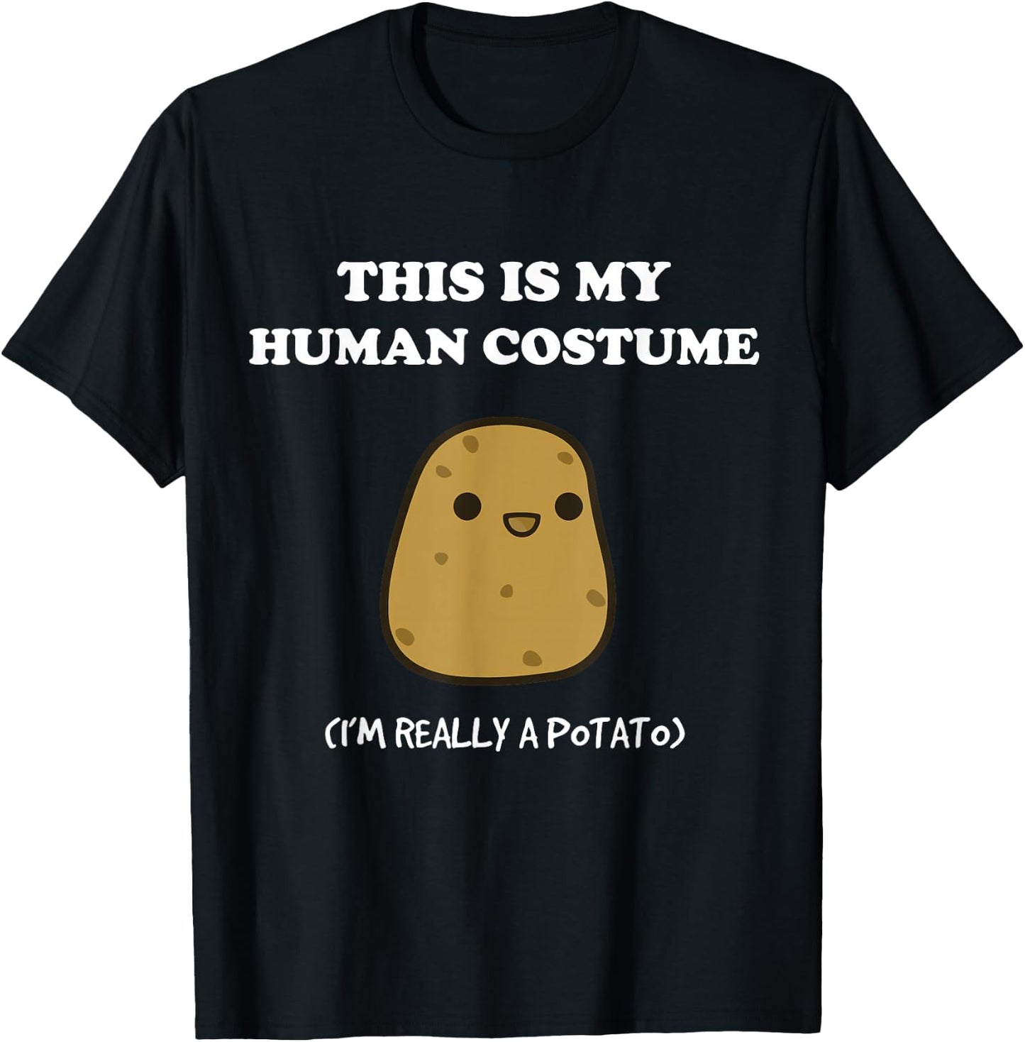 Funny Potato Humour This is My Human Costume Halloween Potato T-Shirt - T-Shirt | Black