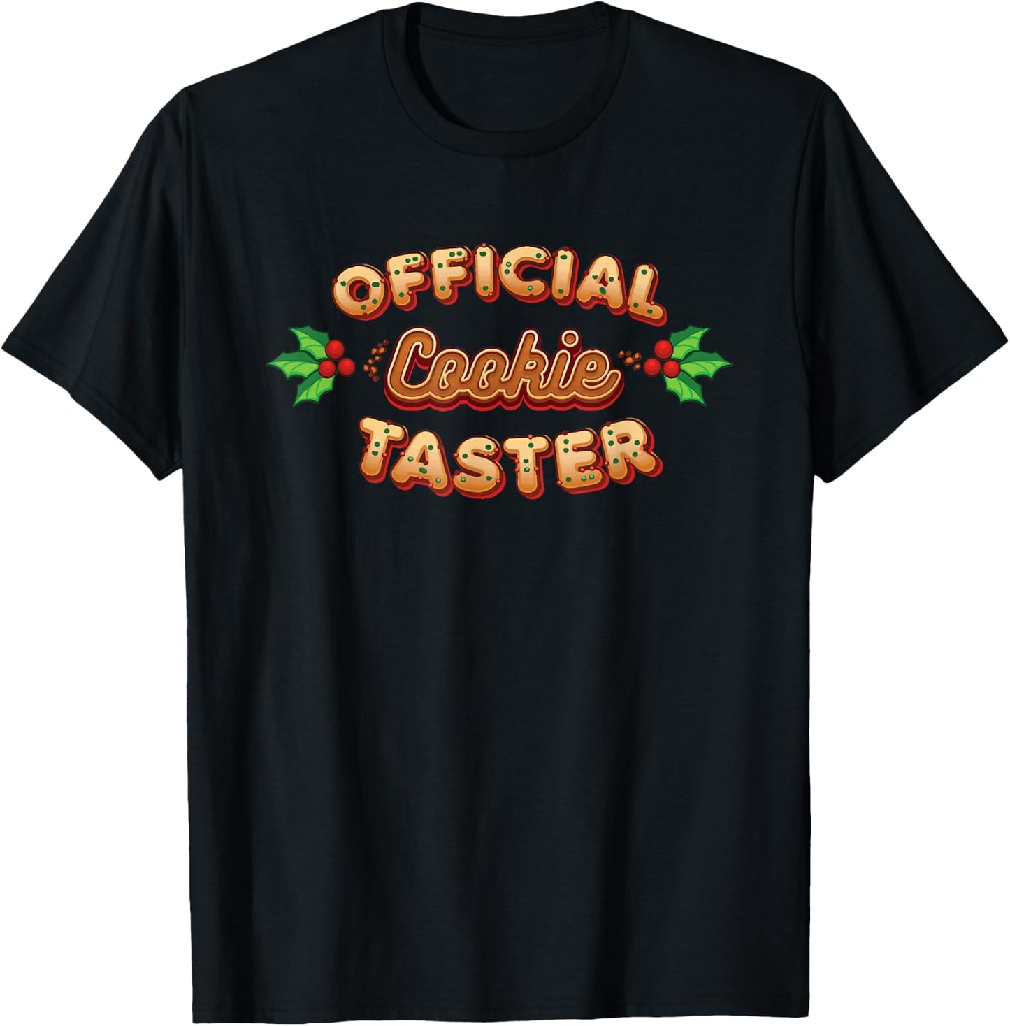Funny Christmas Official Taster for Cookie Exchange Party T-Shirt - T-Shirt | Black