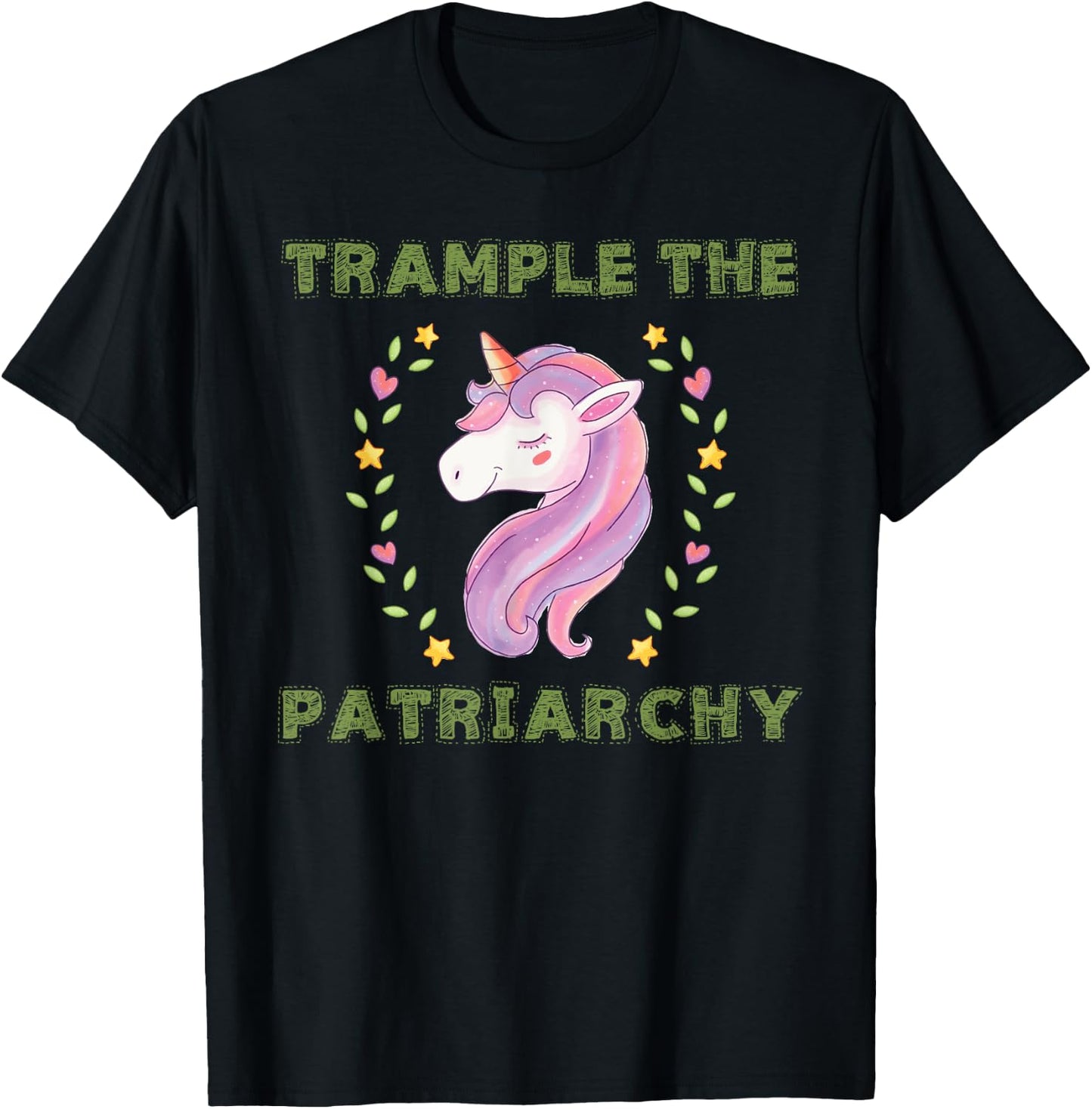 Trample The Patriarchy, Unicorn Lovers Feminist T-Shirt - T-Shirt | Black