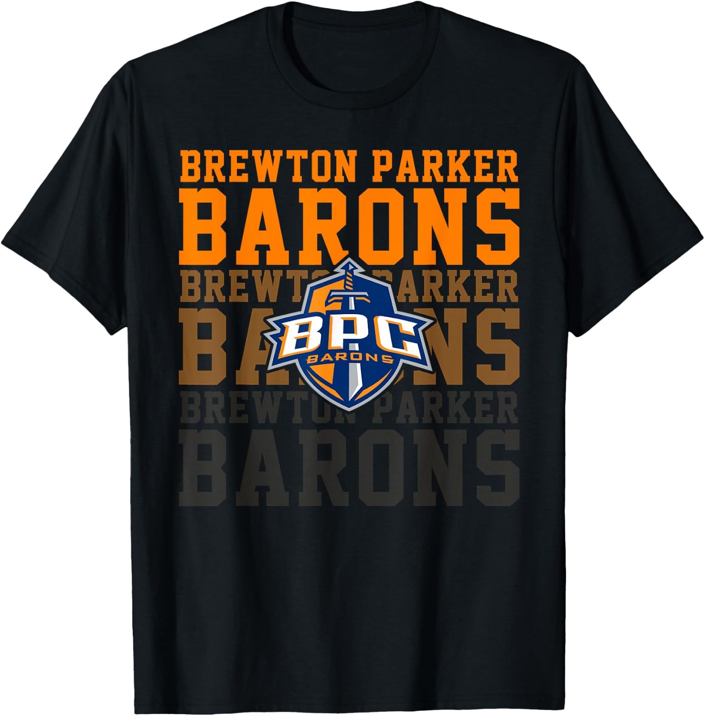 Brewton-Parker College Barons Retro Vintage Sports Men Women T-Shirt - T-Shirt | Black