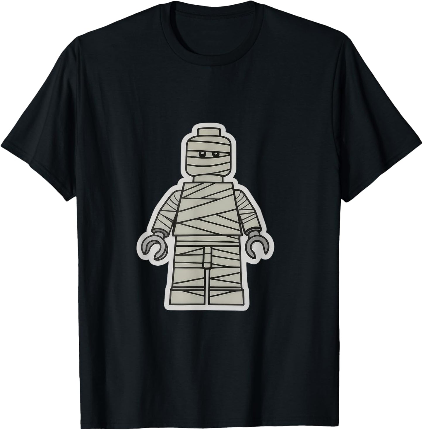 Halloween Building Brick Man - Mummy T-Shirt - T-Shirt | Black