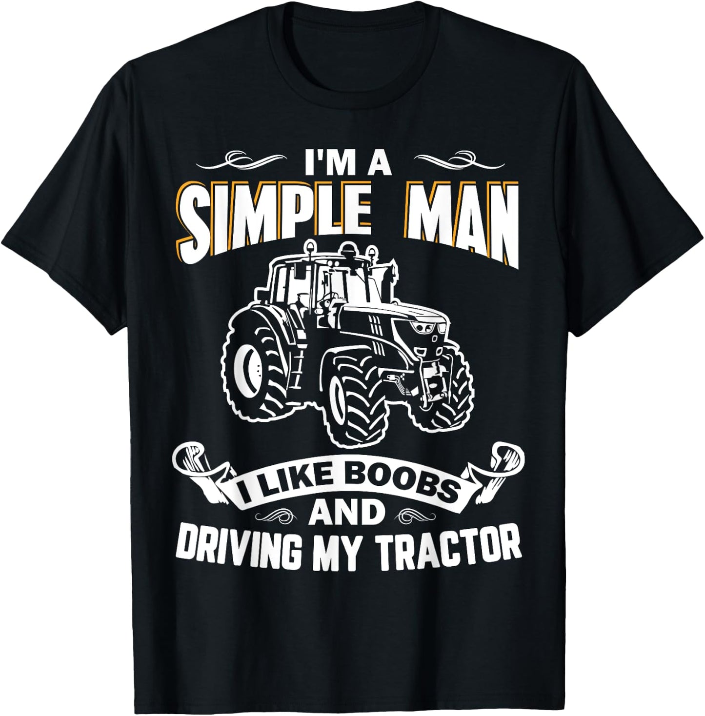 I Like Boobs And Driving My Tractor Farming Plowing T-Shirt - T-Shirt | Black